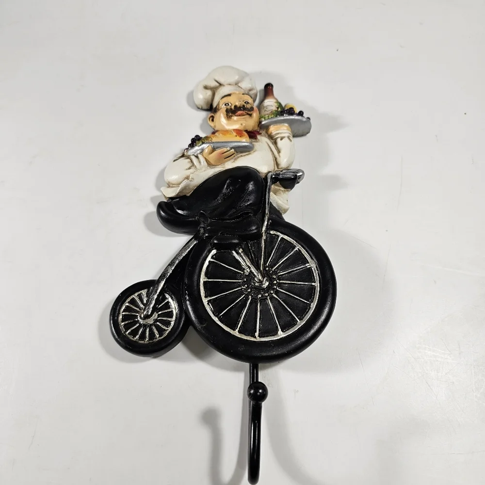 Model Chef Serving Fruit Wine Resin Wall Decor With Hanging Hook